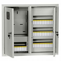 Распределительный шкаф ЩУРв 48 мод., IP31, встраиваемый, сталь, серая дверь, с клеммами |  код. MKM35-V-48-31-ZO |  IEK